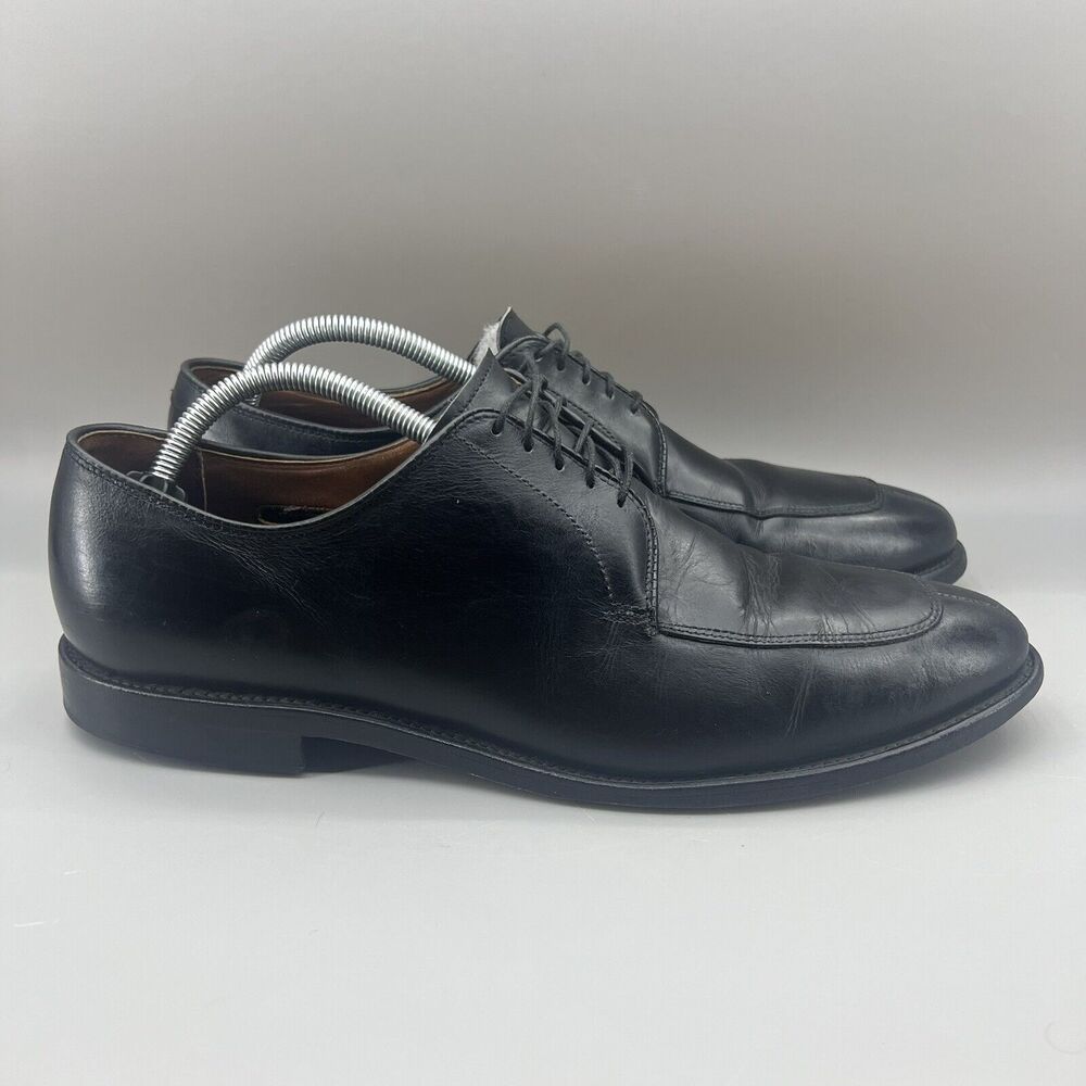 Allen Edmonds Delray Men Size 10.5 B‎ Shoes Black Leather Split Toe Oxford 9564